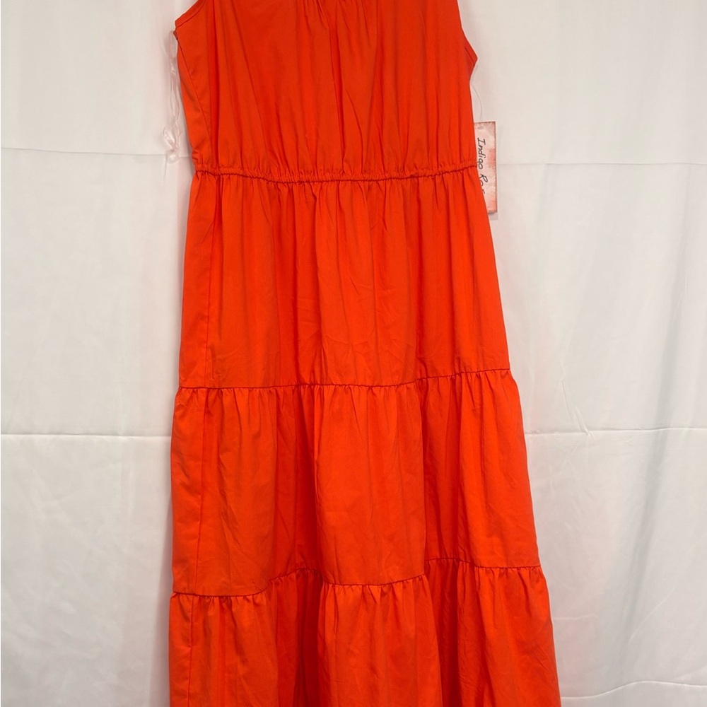 Vibrant Orange Midi Dress